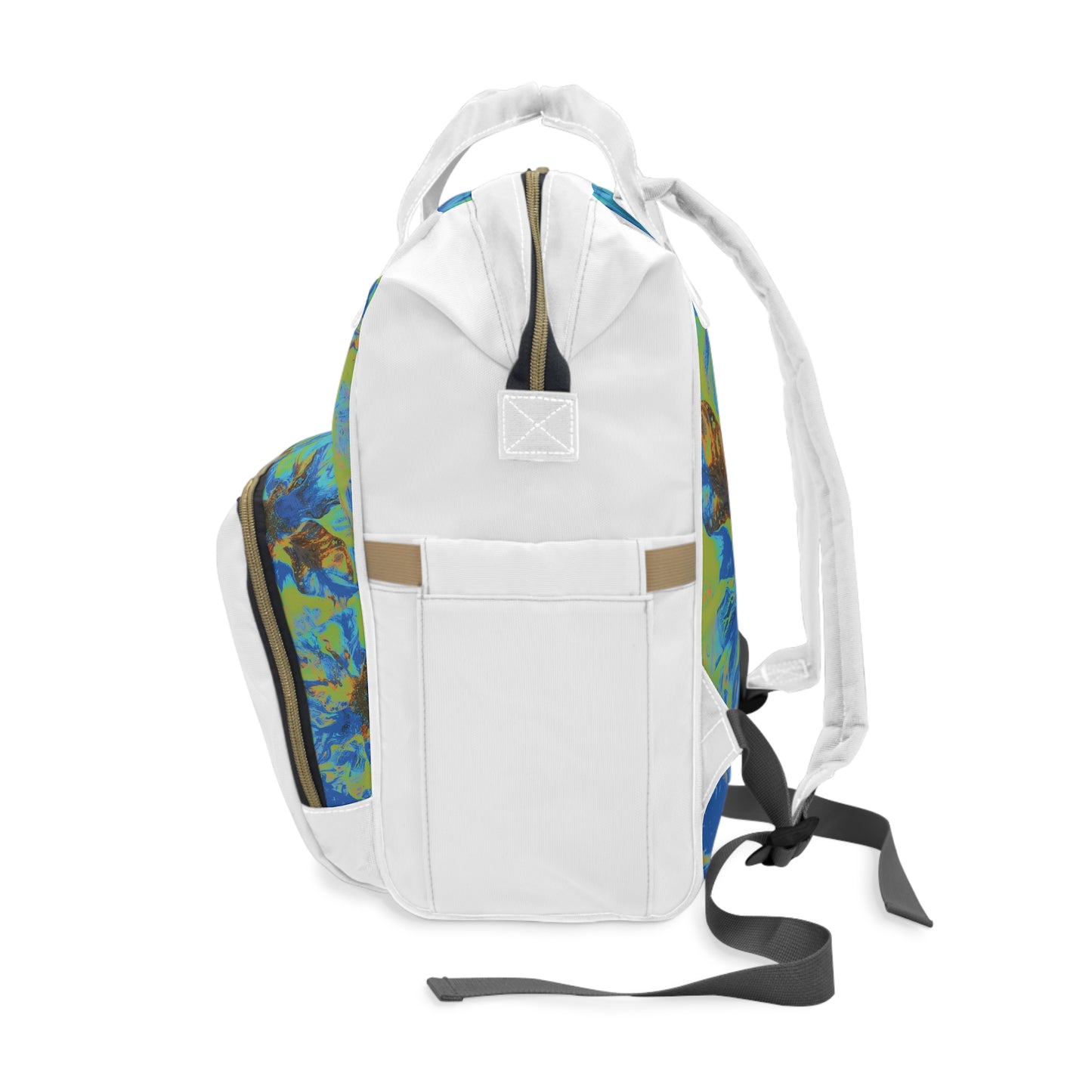 Multifunctional Diaper Backpack Yellow Blue by Its A Art Vibe