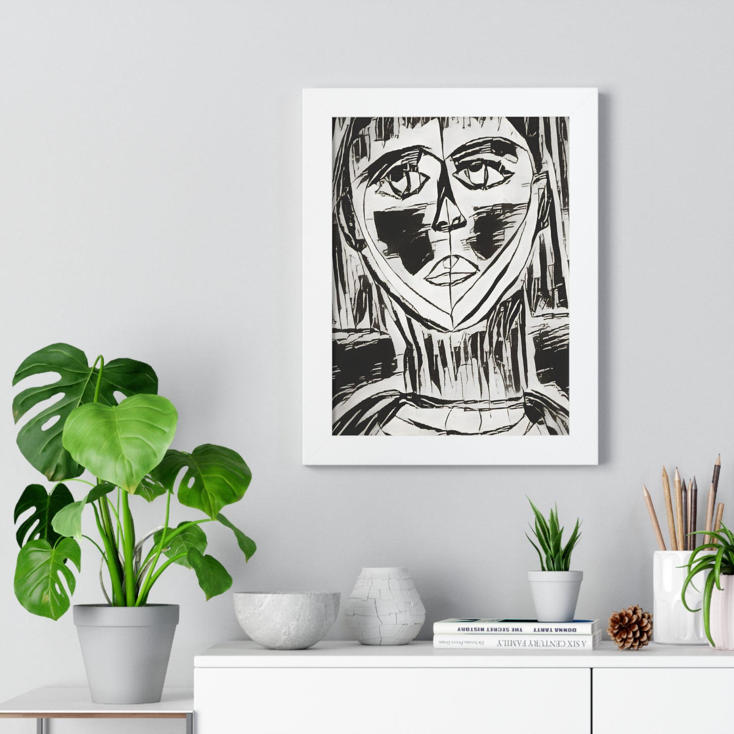 Framed Vertical Poster Sketched Portrait by It's A Art Vibe