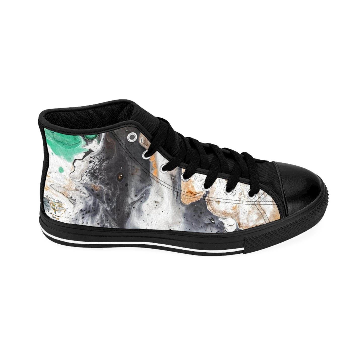 Men's Classic Sneakers Punked Green Pop by Its A Art Vibe