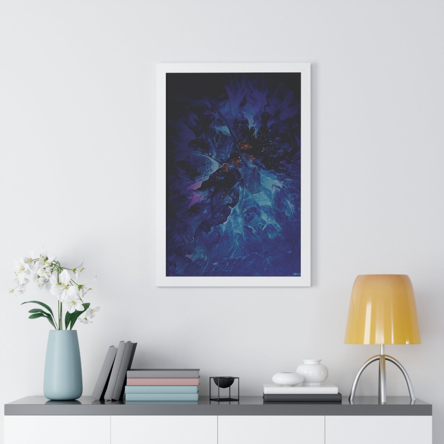 Framed Vertical Poster by Its A Art Vibe Blue Ice