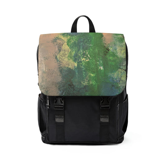 Unisex Casual Shoulder Backpack Green Go Blue by Its A Art Vibe