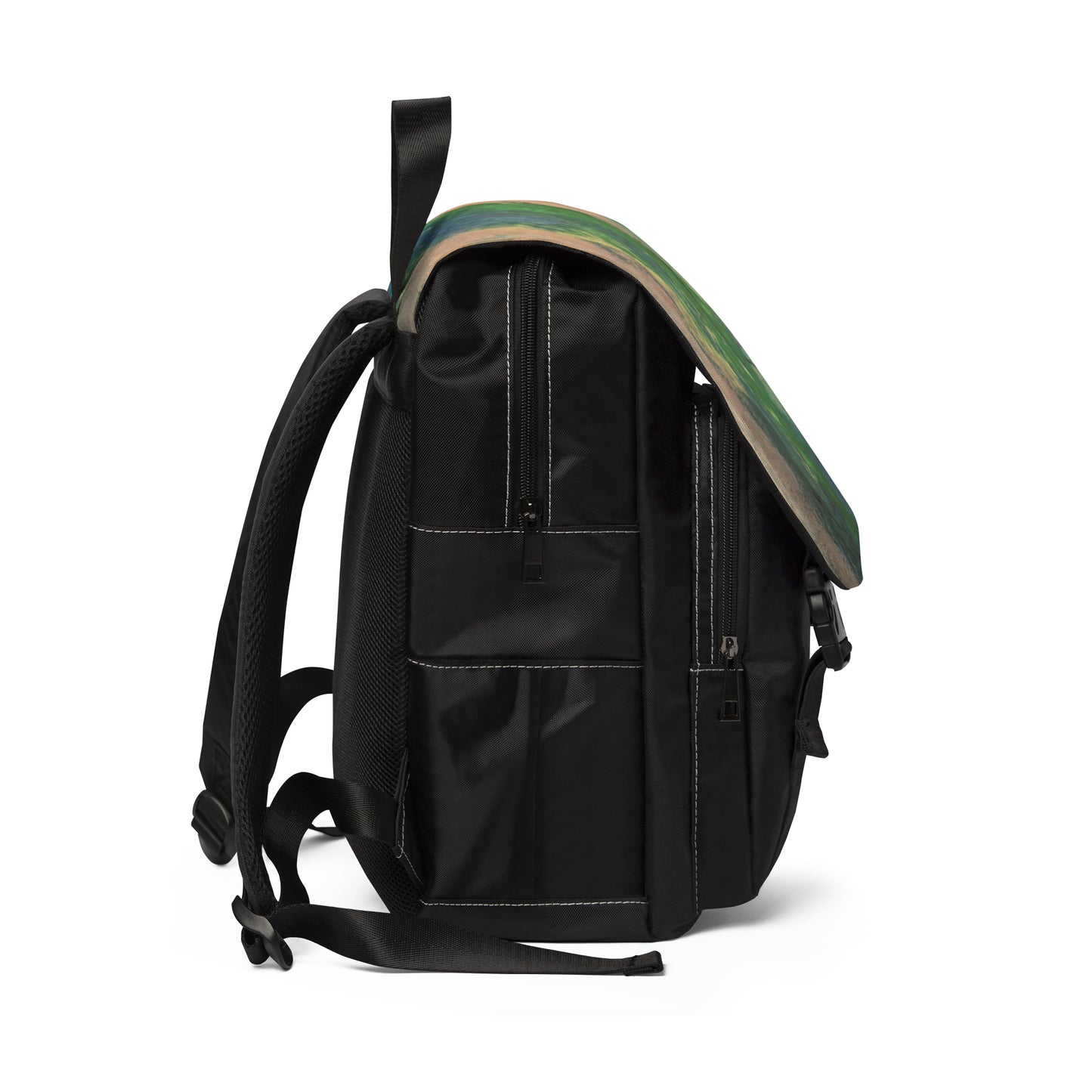 Unisex Casual Shoulder Backpack Green Go Blue by Its A Art Vibe