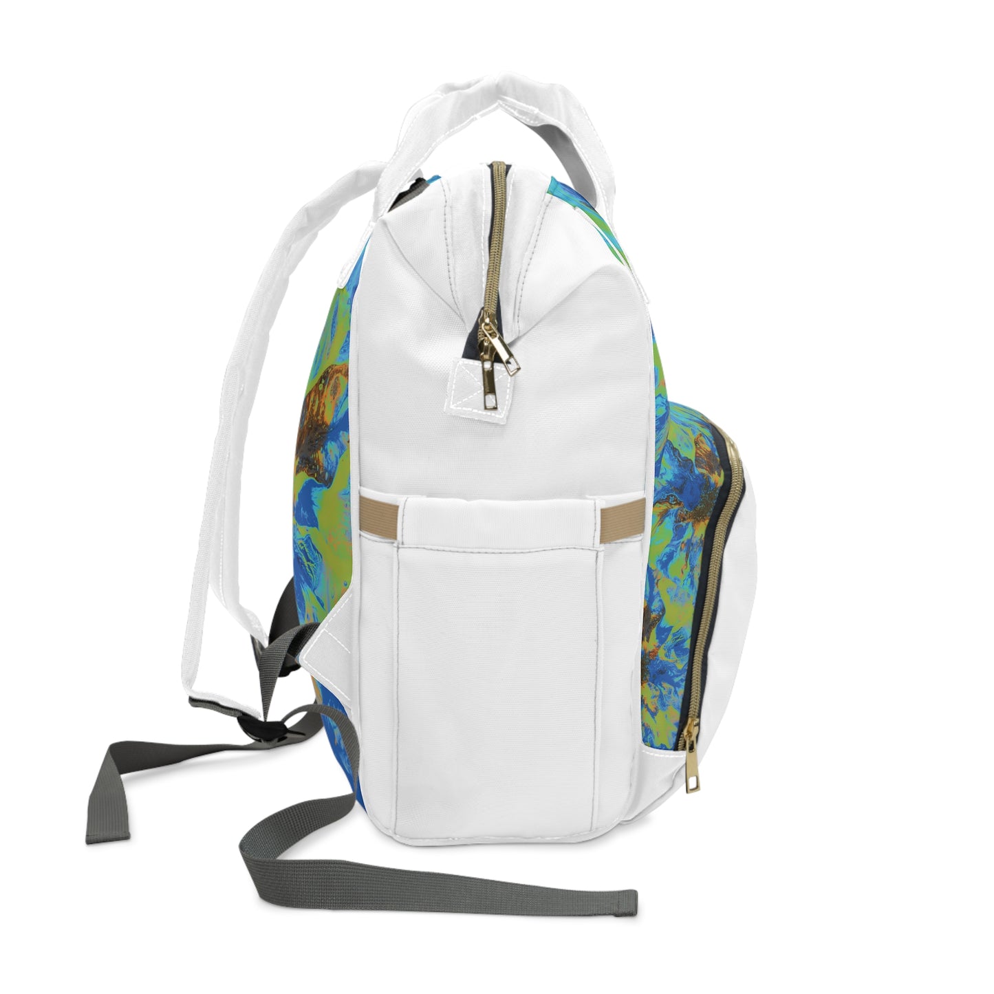 Multifunctional Diaper Backpack Yellow Blue by Its A Art Vibe