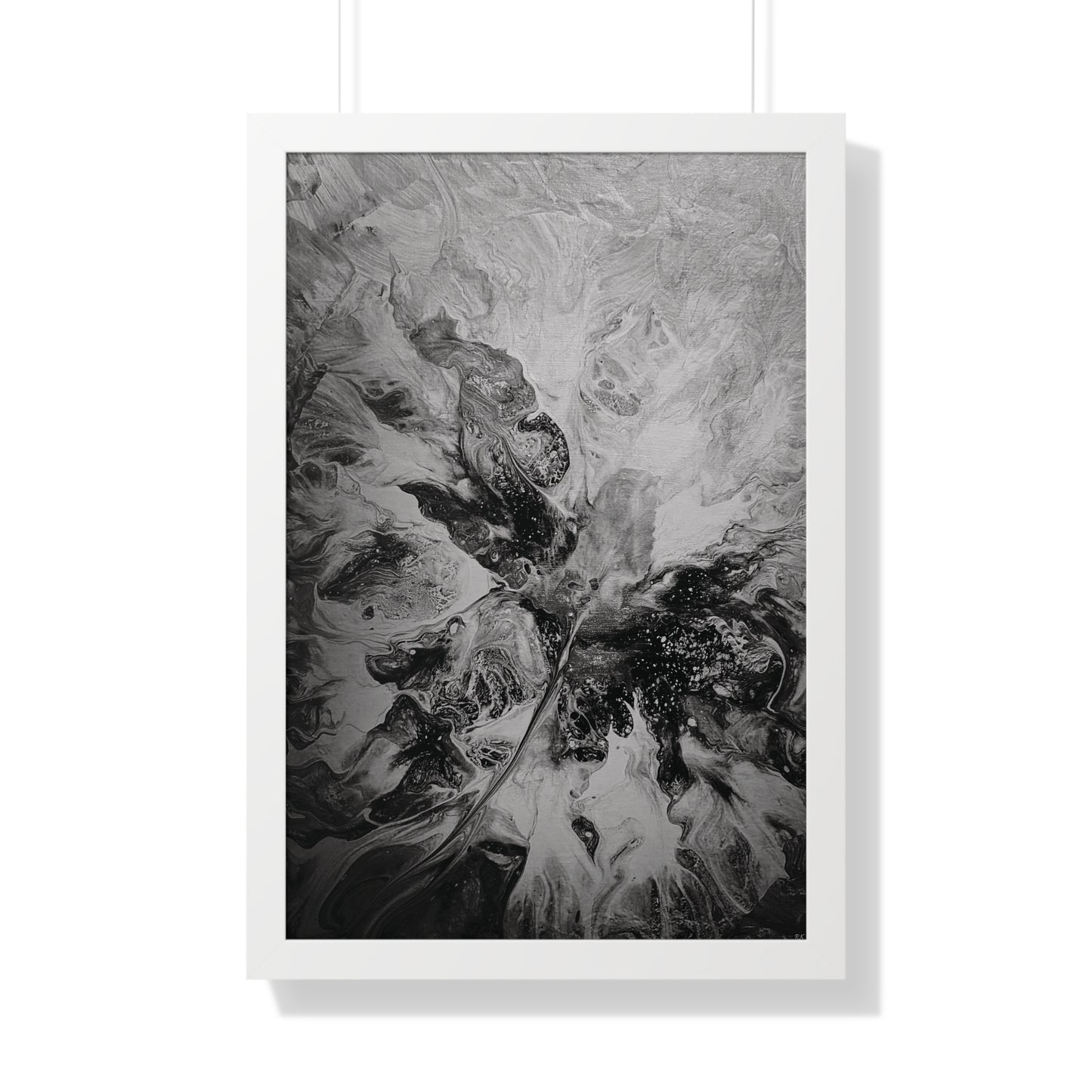 Framed Vertical Poster Black & White Gaze