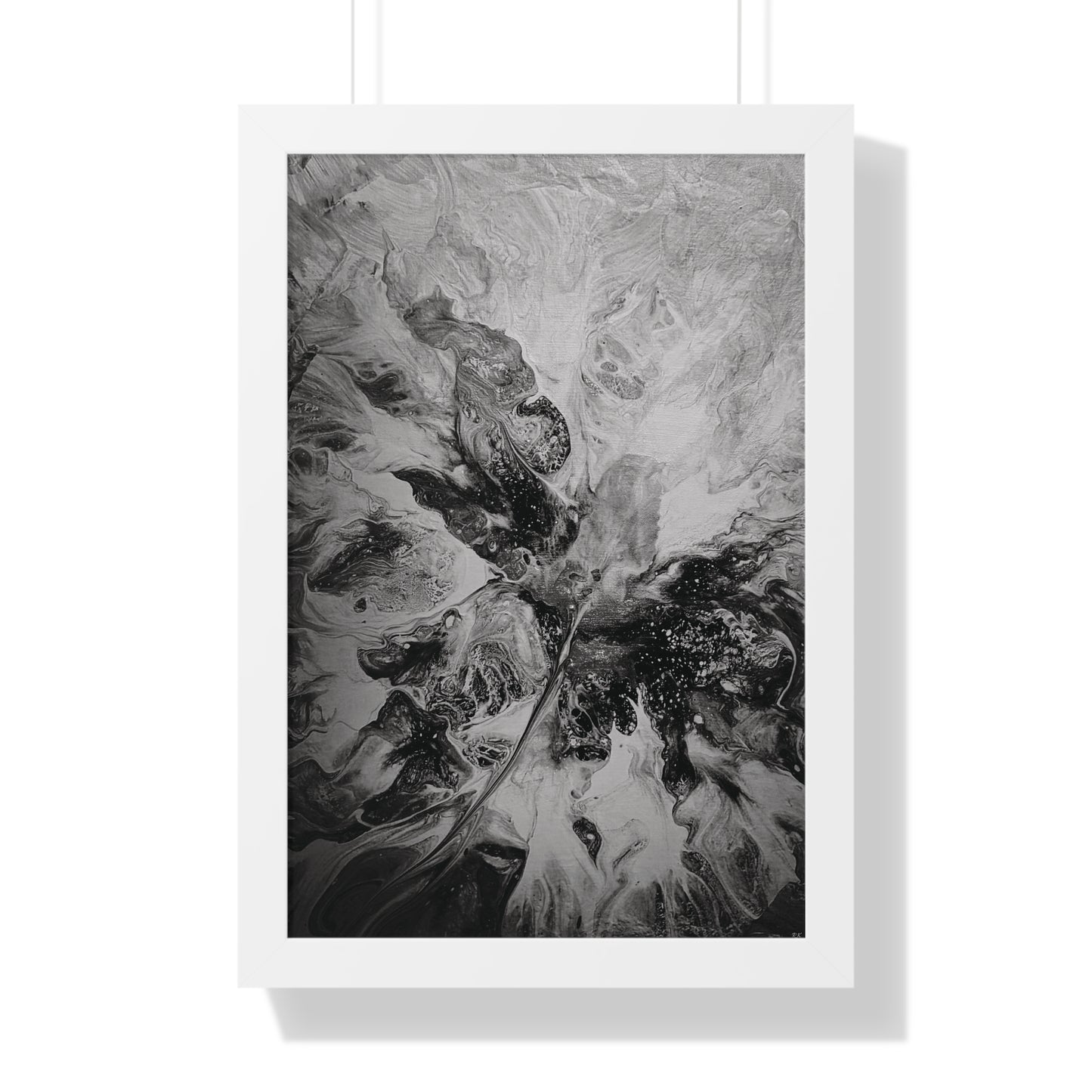 Framed Vertical Poster Black & White Gaze