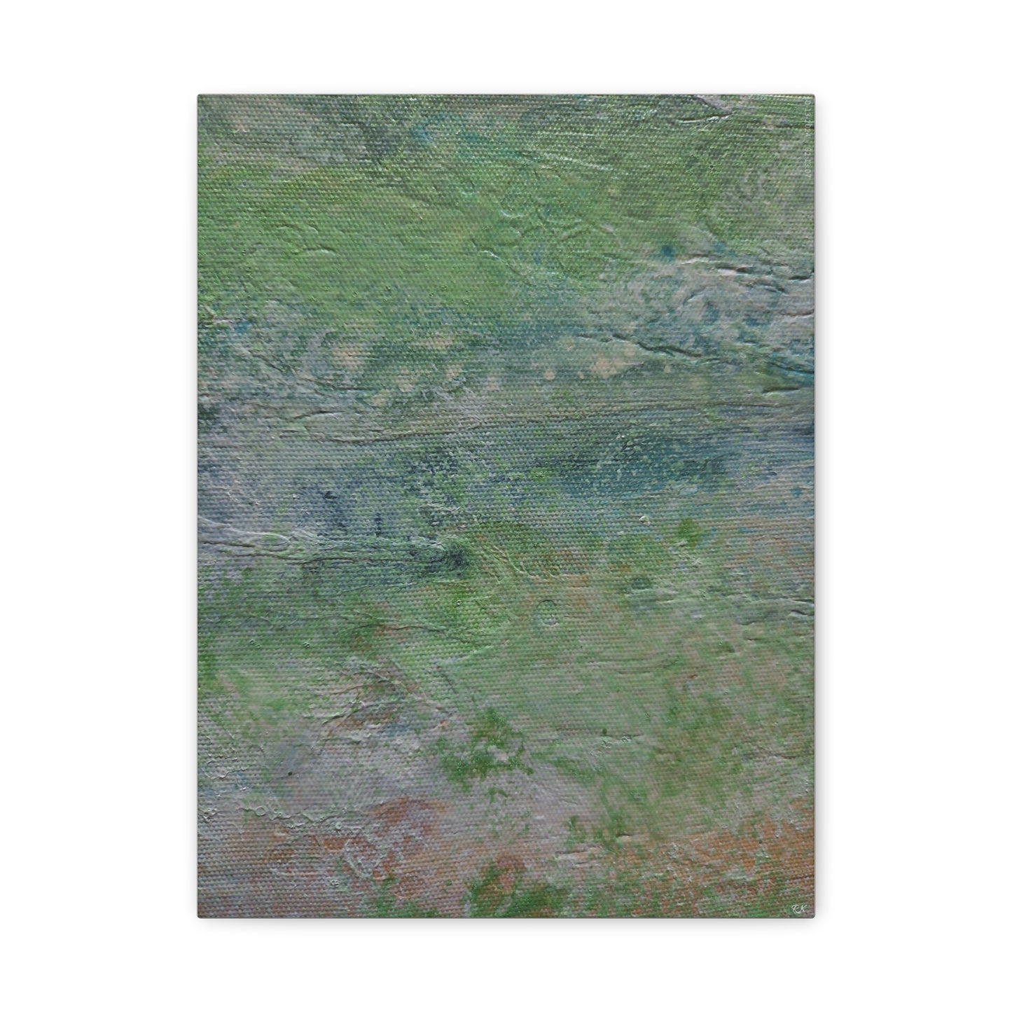 Nature Colors Greens Abstract Original Painting Printed on Canvas Gallery Wrap 1.25"