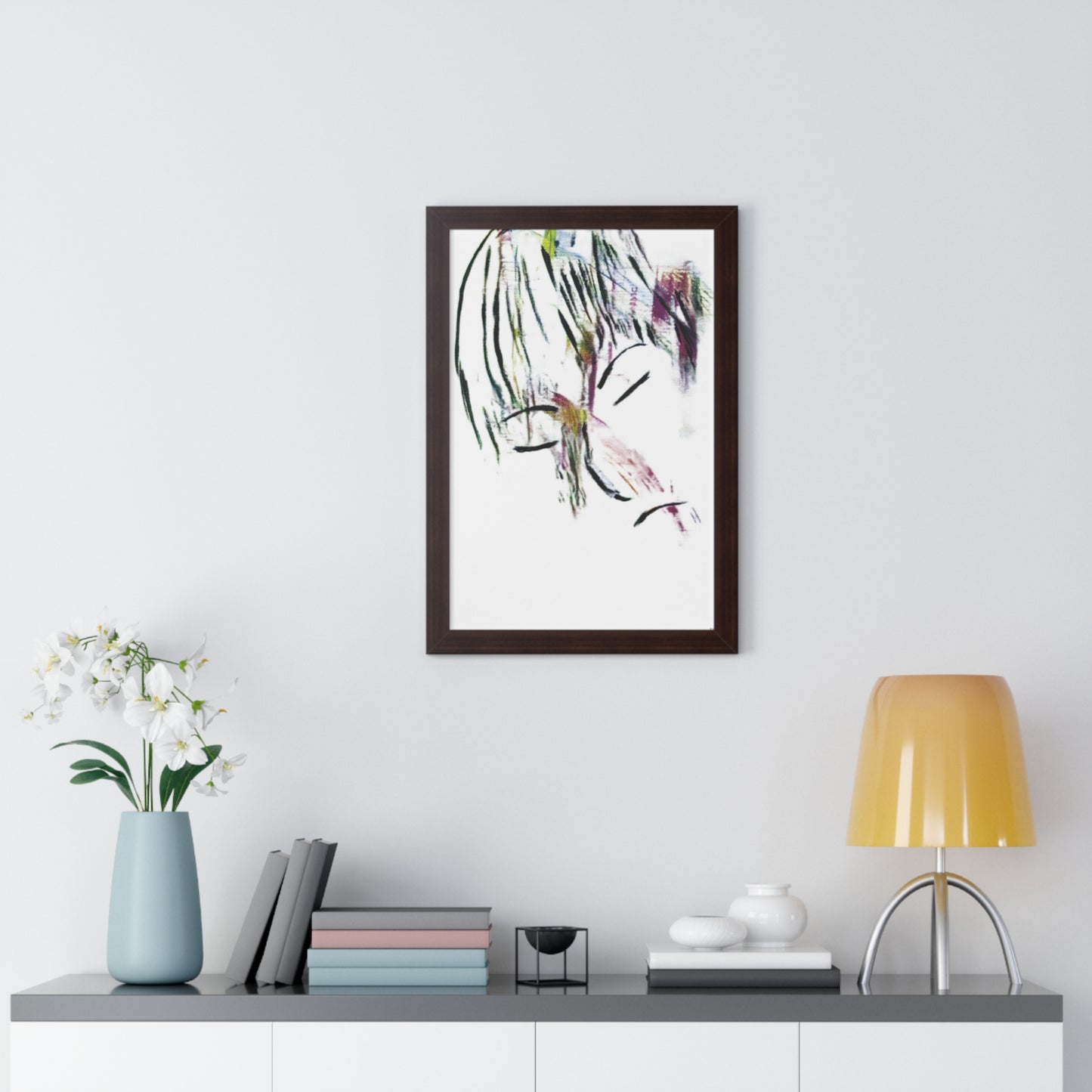 Framed Vertical Poster by Its A Art Vibe Abstract Sketched Face