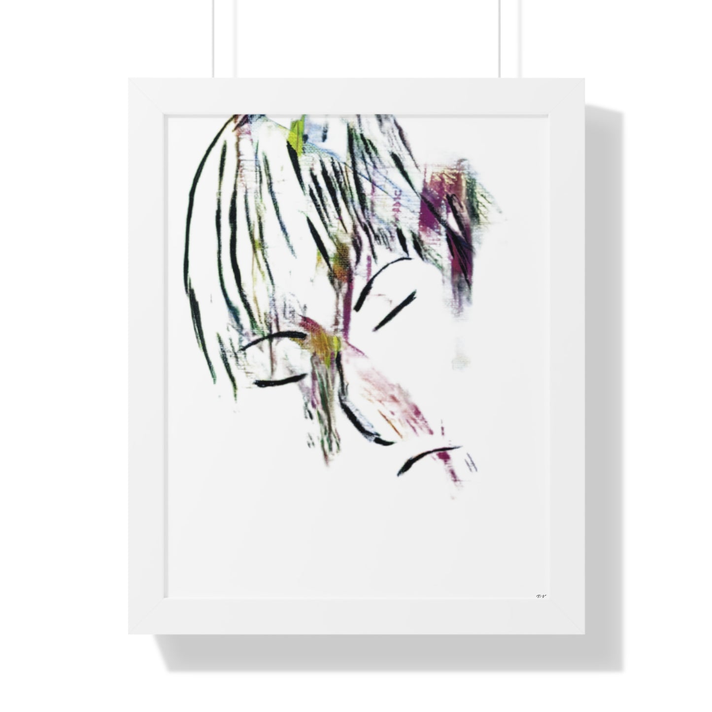 Framed Vertical Poster by Its A Art Vibe Abstract Sketched Face