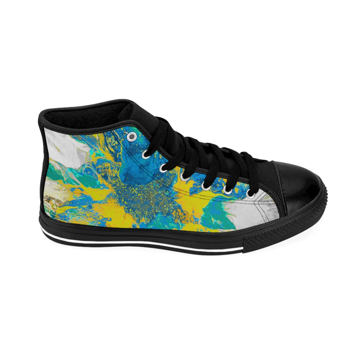 Men's Classic Sneakers Yellow Blue by Its A Art Vibe