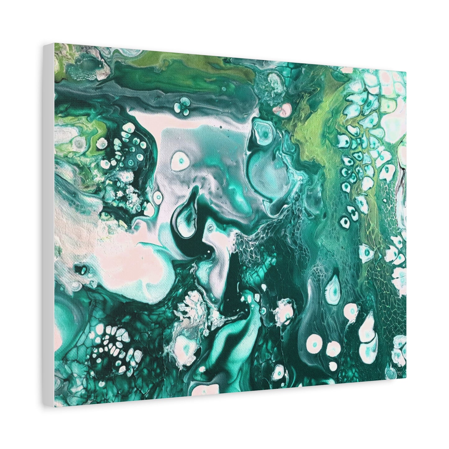 Canvas Gallery Wrap Print to Canvas- Rustic Green Space Painting by It's A Art Vibe