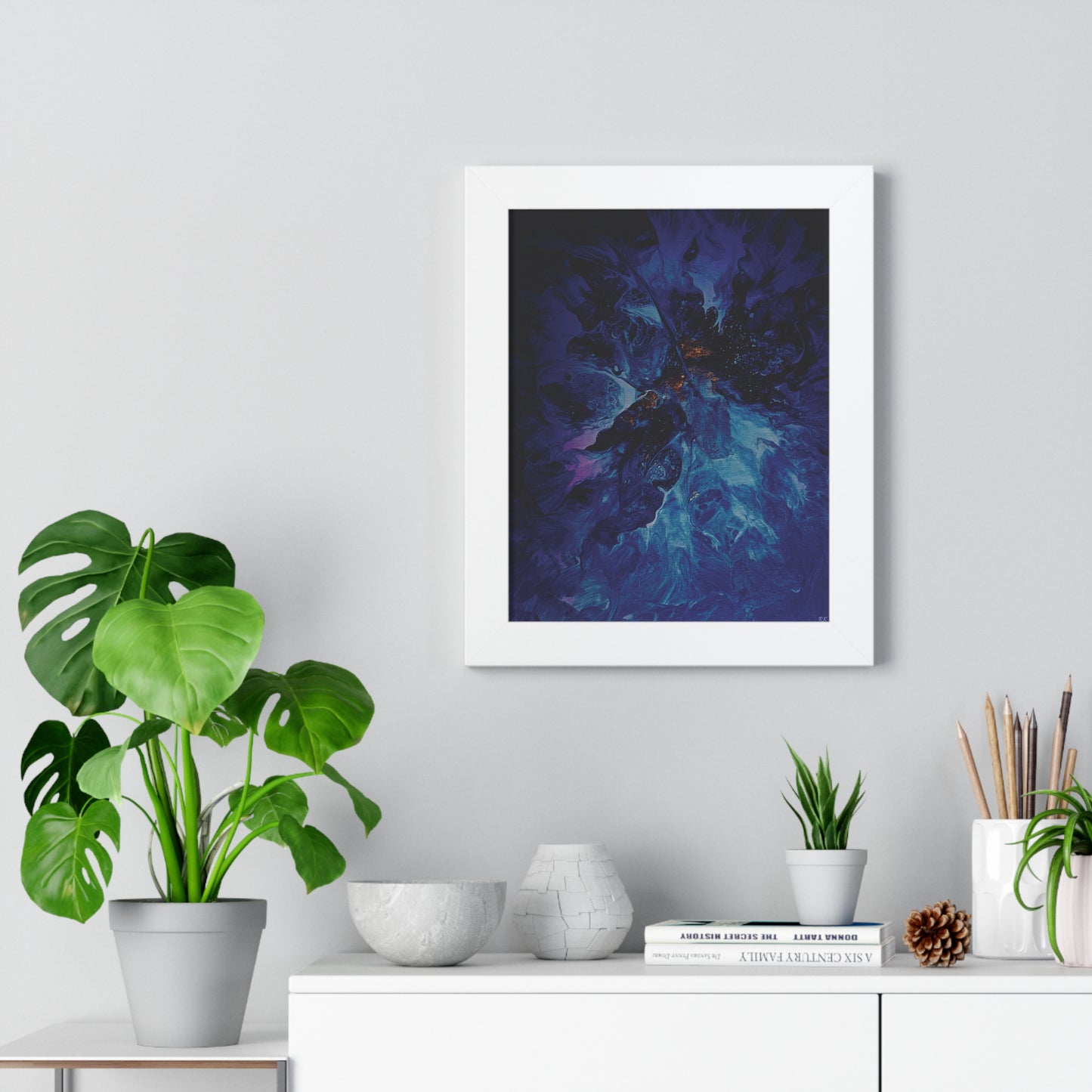 Framed Vertical Poster by Its A Art Vibe Blue Ice