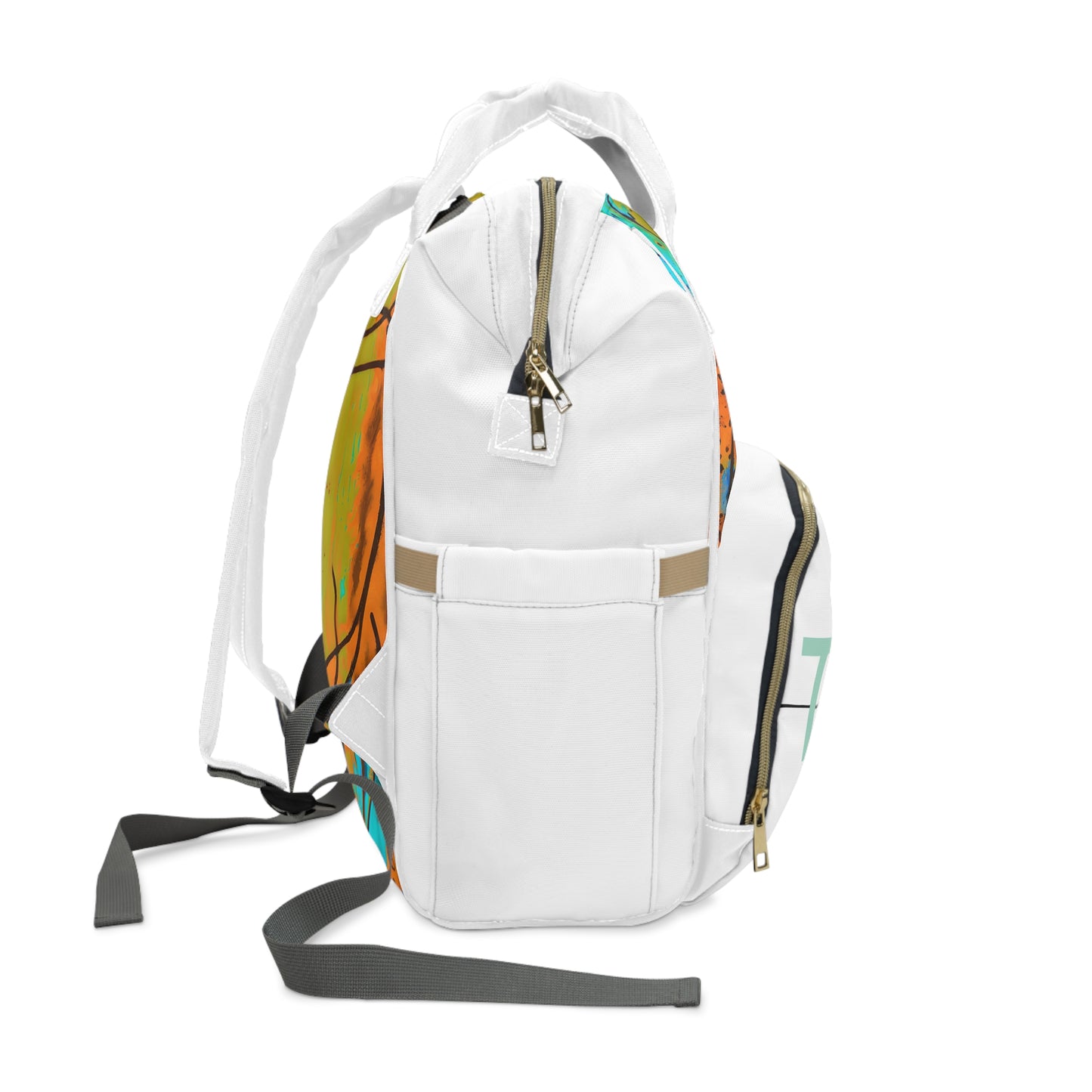 Multifunctional Diaper Backpack Yellow Blue By Its Art Vibe