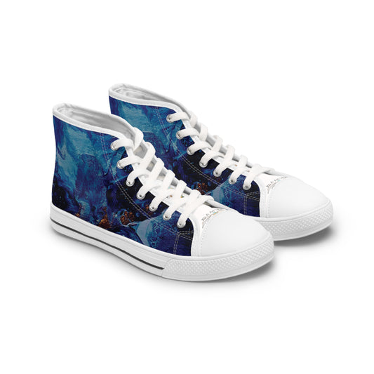 Women's High-Top Sneakers Midnight Blues by Its A Art Vibe