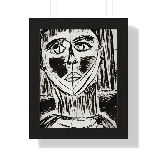 Framed Vertical Poster Sketched Portrait by It's A Art Vibe