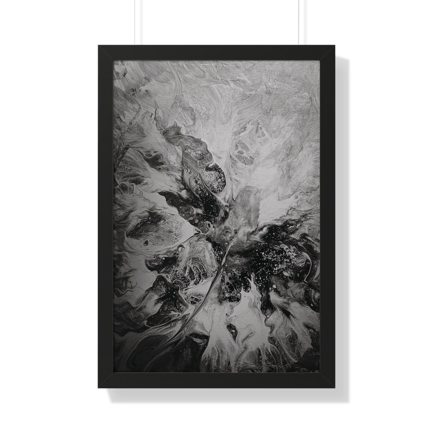 Framed Vertical Poster Black & White Gaze