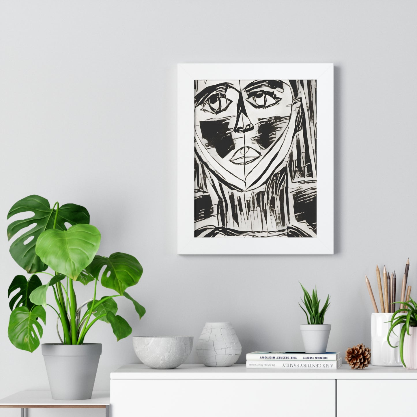 Framed Vertical Poster Sketched Portrait by It's A Art Vibe