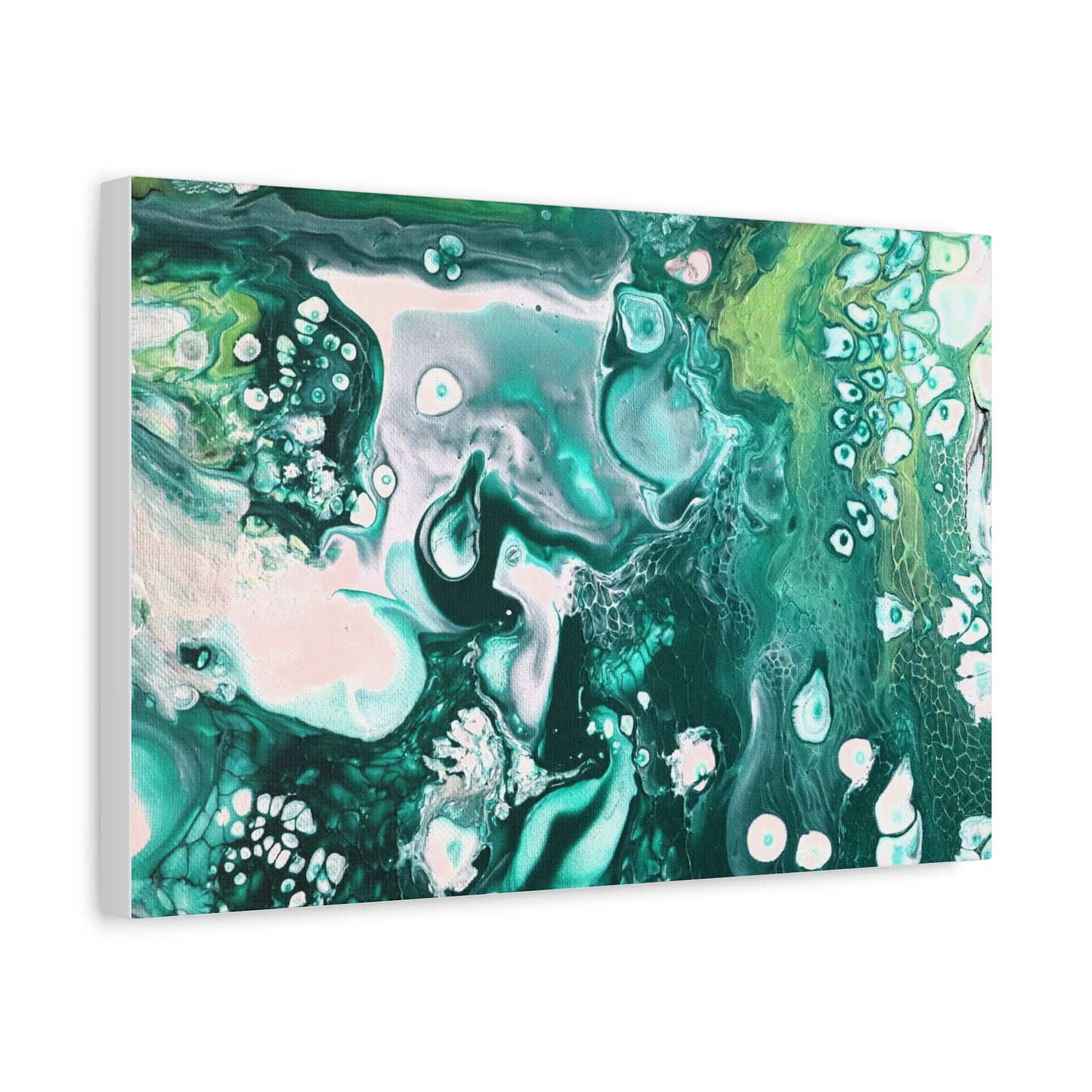 Canvas Gallery Wrap Print to Canvas- Rustic Green Space Painting by It's A Art Vibe