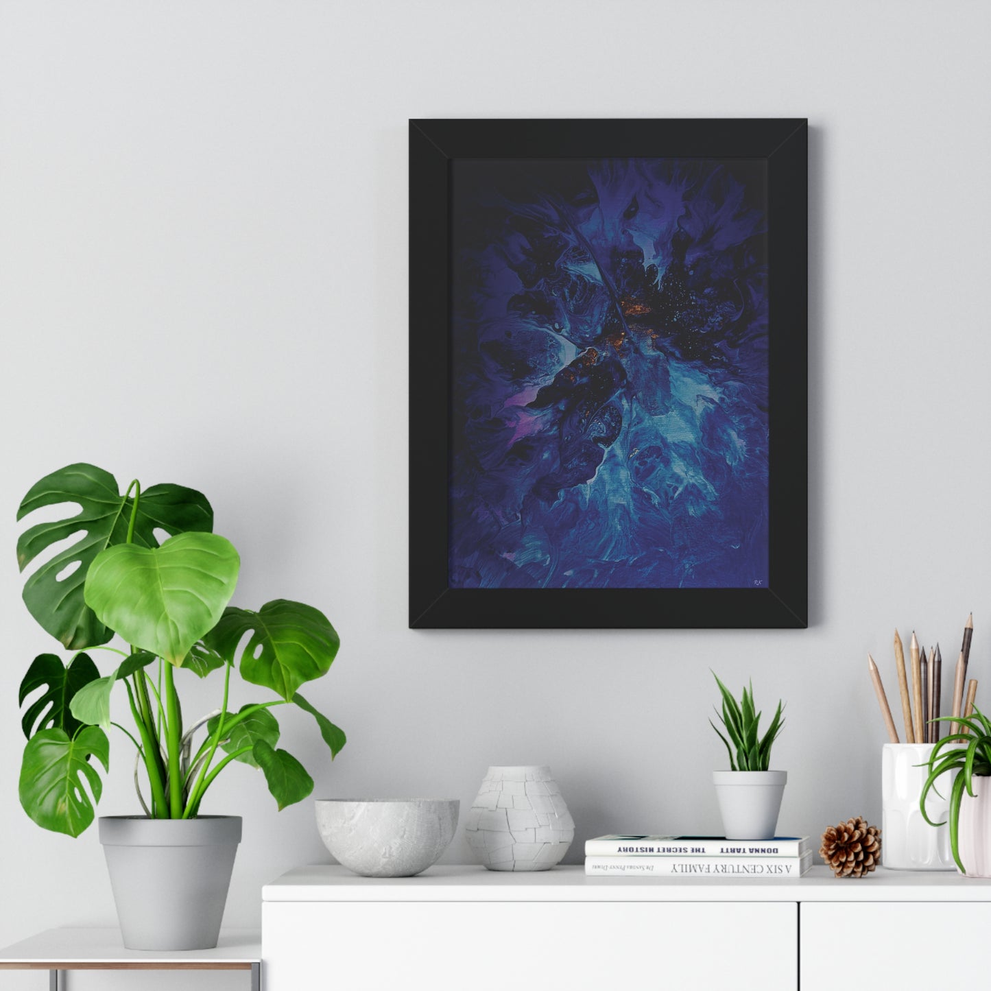 Framed Vertical Poster by Its A Art Vibe Blue Ice