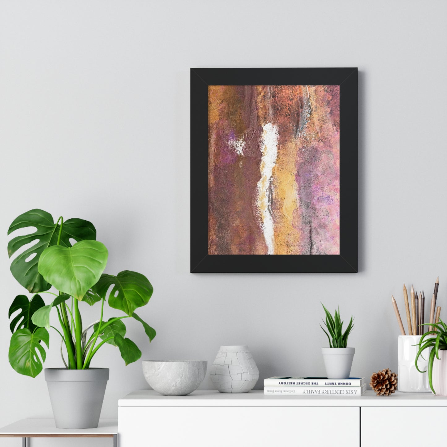 Framed Vertical Poster Rustic Fire by Its A Art Vibe