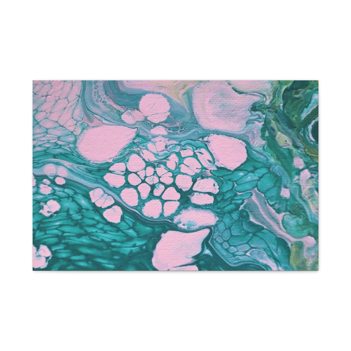 Abstract Art Matte Canvas Print - Colorful Ocean-Inspired Decor