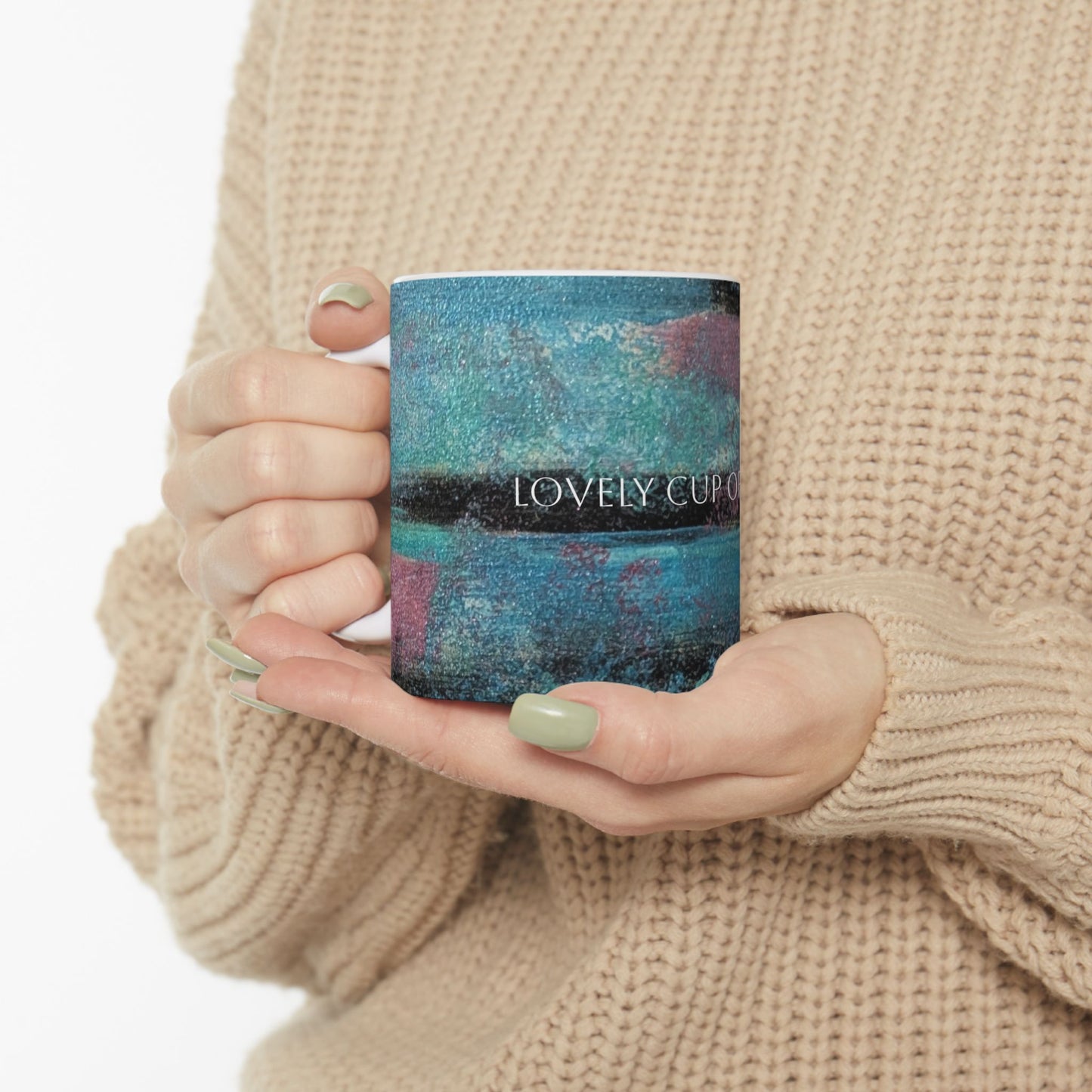 Ceramic Mug - Lovely Cup of Coffee Printed Cup Design by Its A Art Vibe (BLUE)