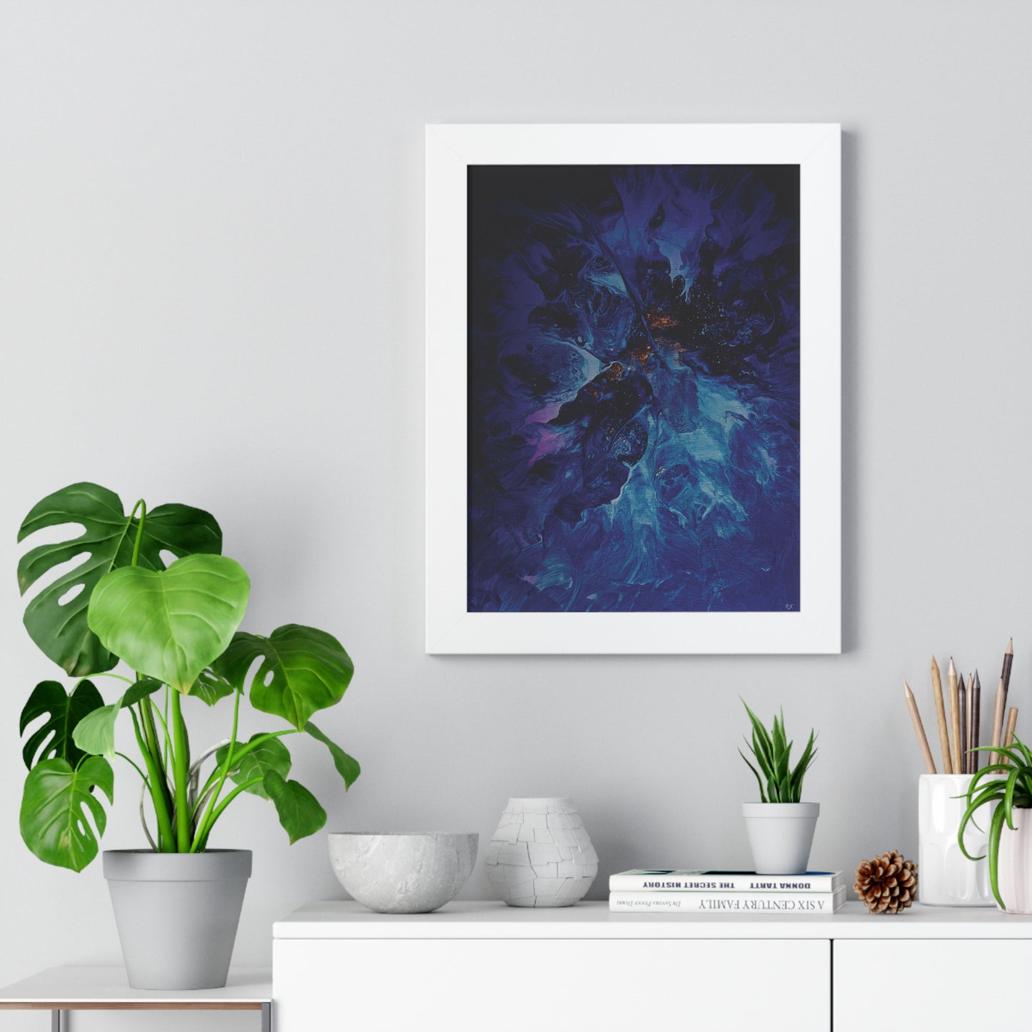 Framed Vertical Poster by Its A Art Vibe Blue Ice