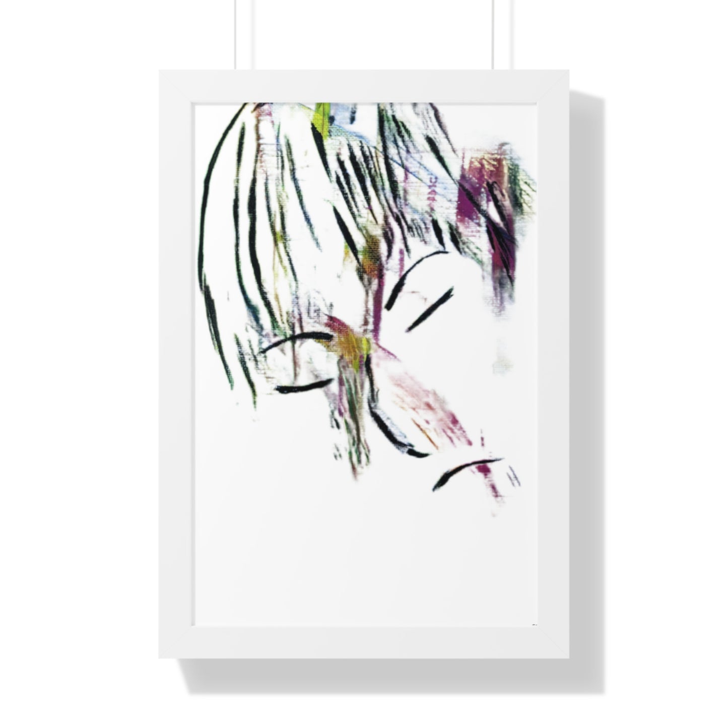 Framed Vertical Poster by Its A Art Vibe Abstract Sketched Face