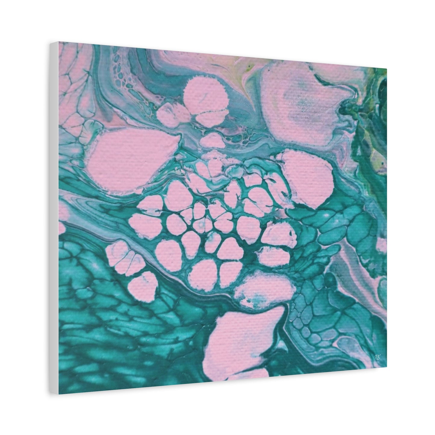 Abstract Art Matte Canvas Print - Colorful Ocean-Inspired Decor