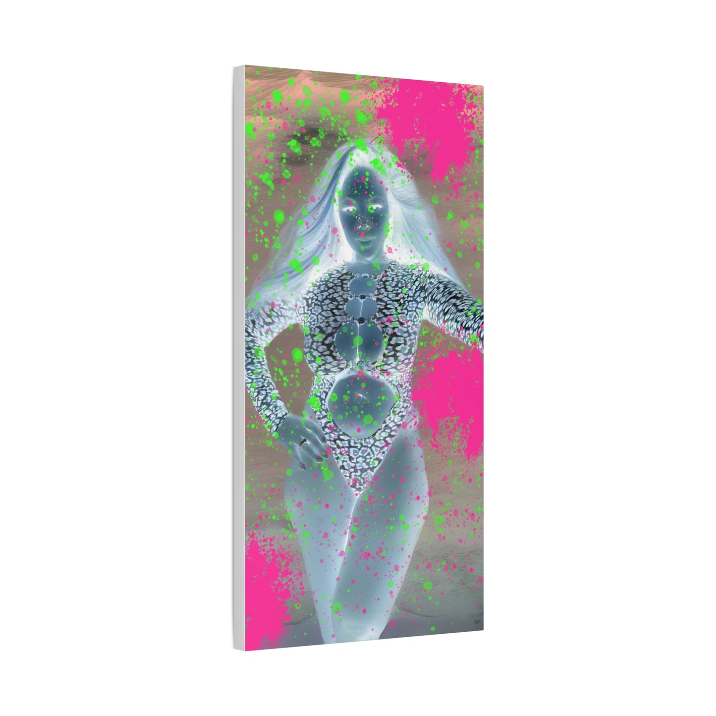 Canvas Print - Glowing Sensually Splashed Full Body Portrait