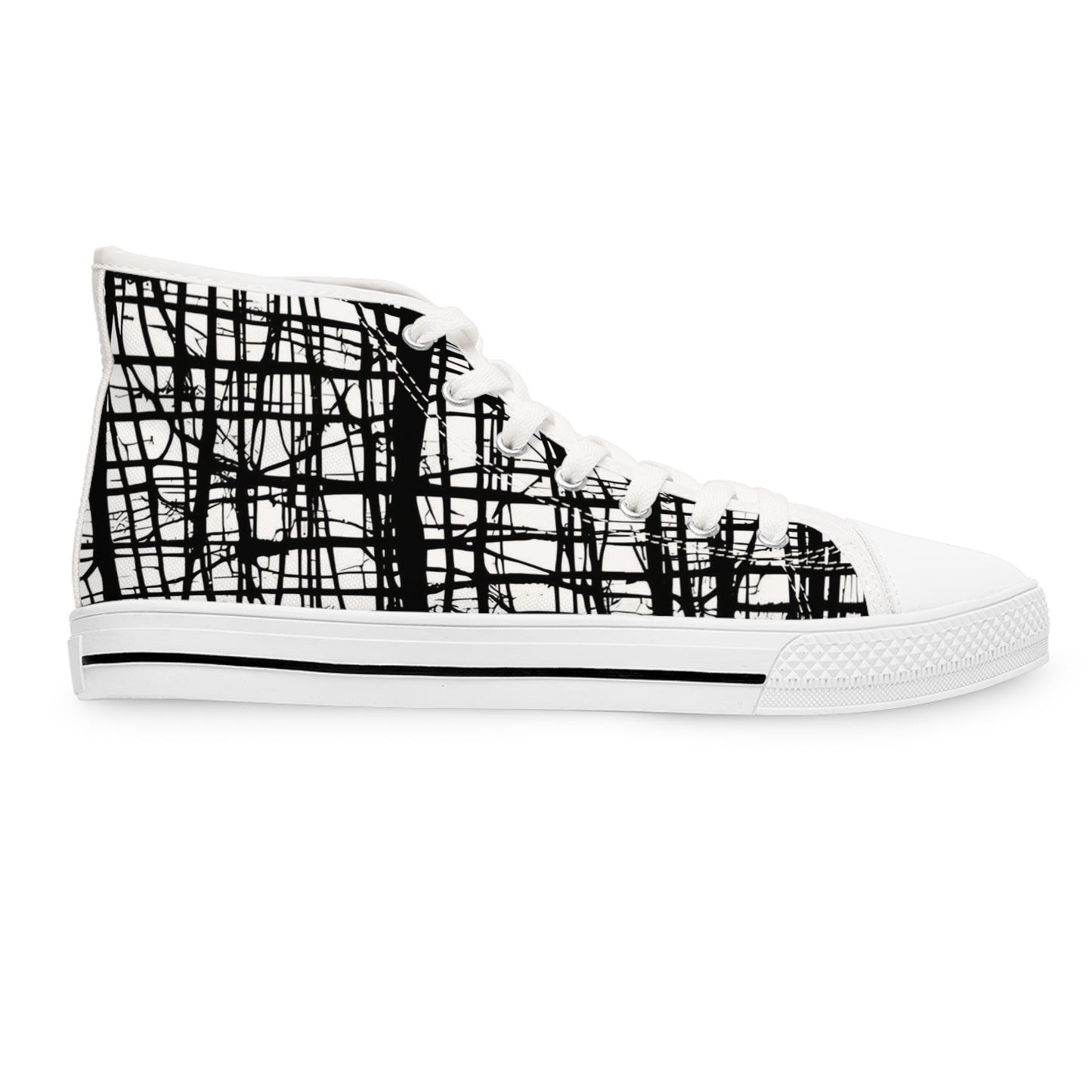 Women's High Top Sneakers Black and White