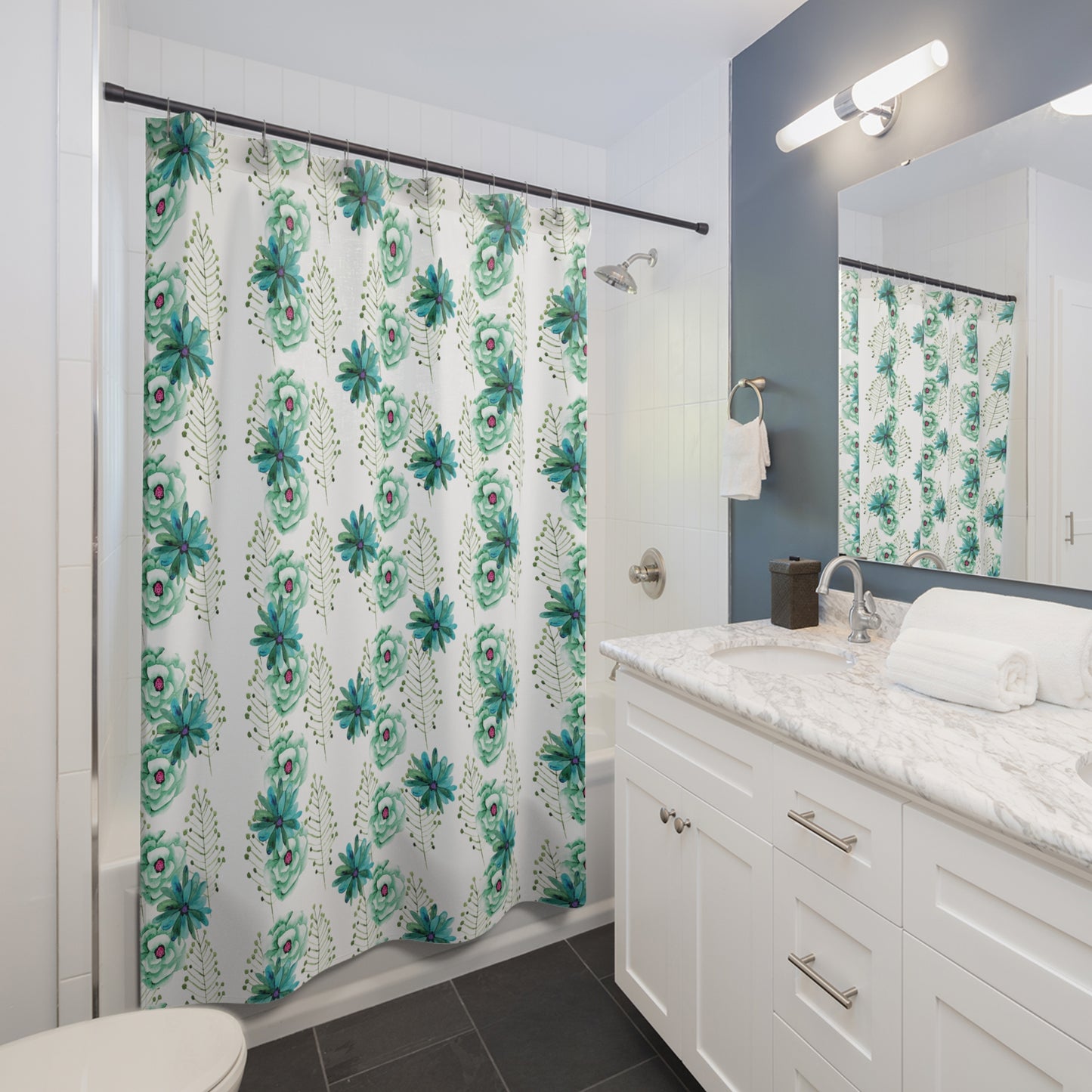 Shower Curtains by Its A Art Vibe Mint to Floral