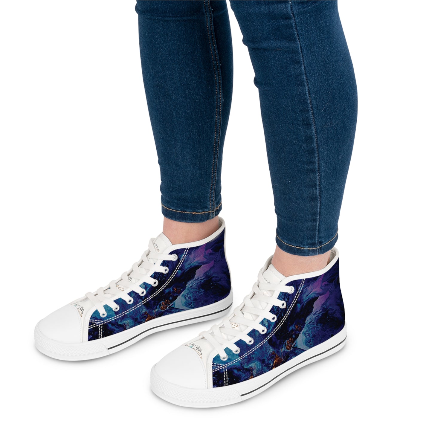 Women's High-Top Sneakers Midnight Blues by Its A Art Vibe