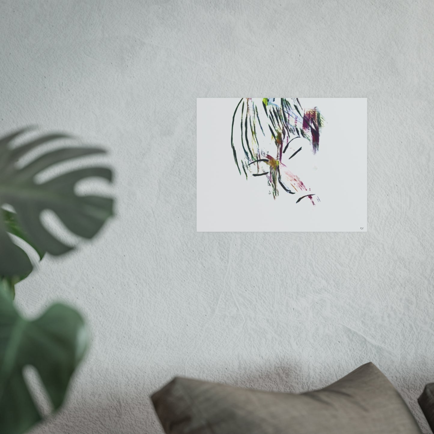 Framed Vertical Poster by Its A Art Vibe Abstract Sketched Face