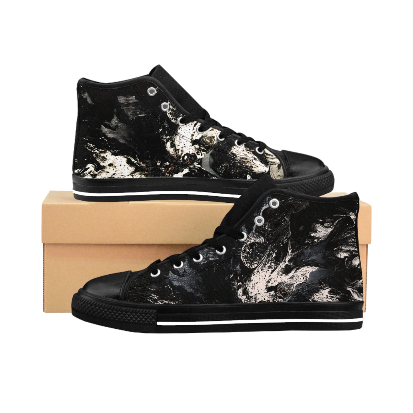 Men's Classic Sneakers Black White by Its A Art Vibe