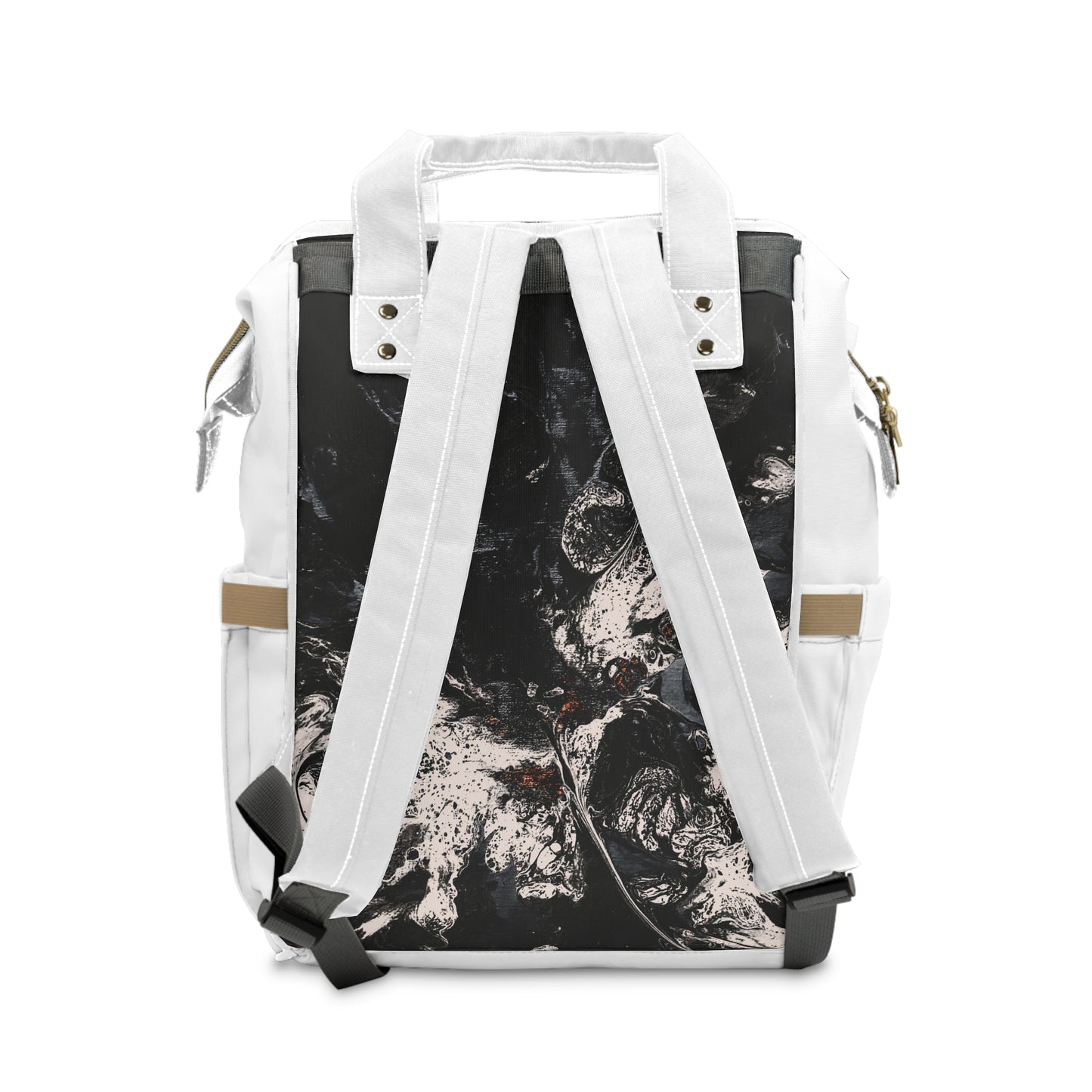 Multifunctional Diaper Backpack Black and White Light