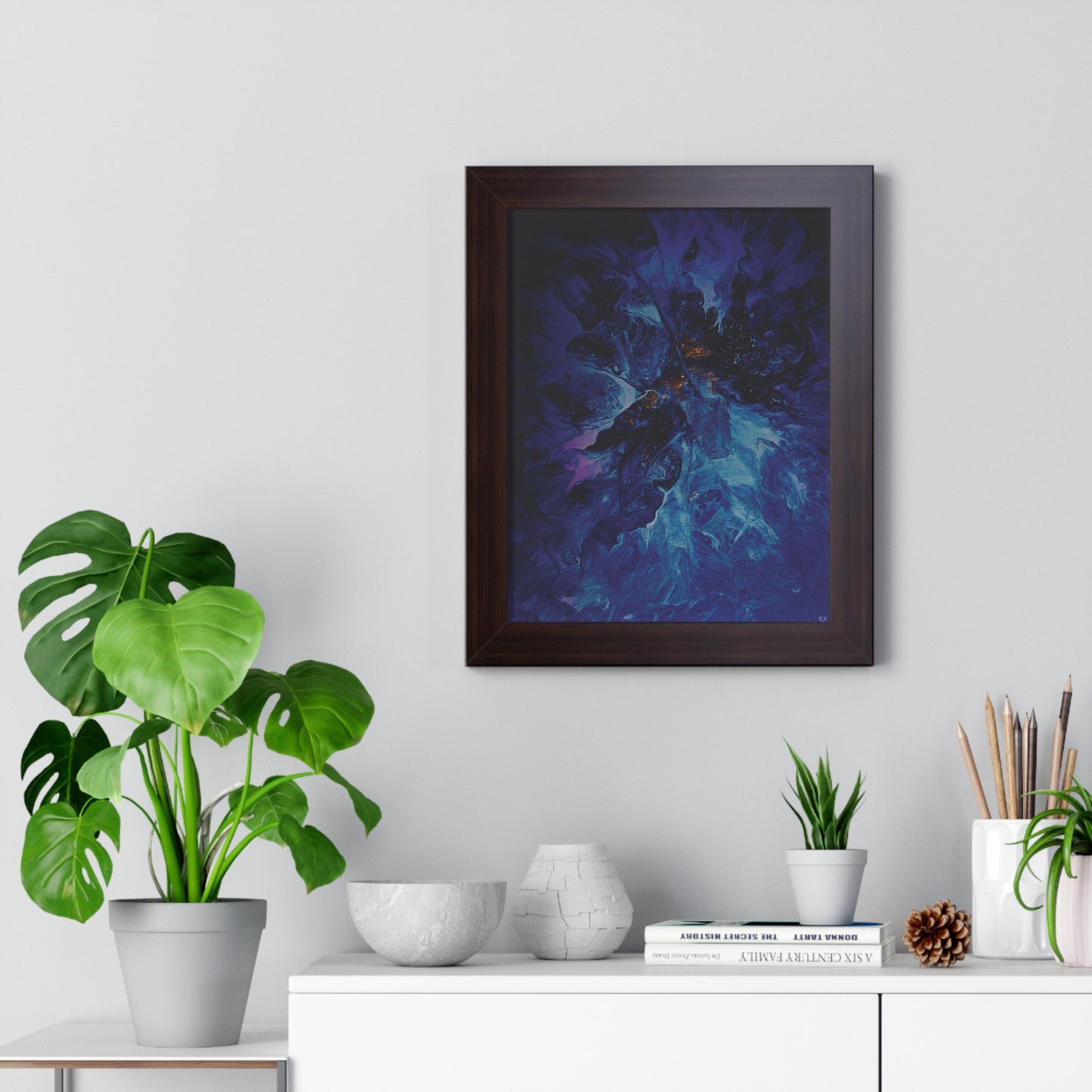 Framed Vertical Poster by Its A Art Vibe Blue Ice