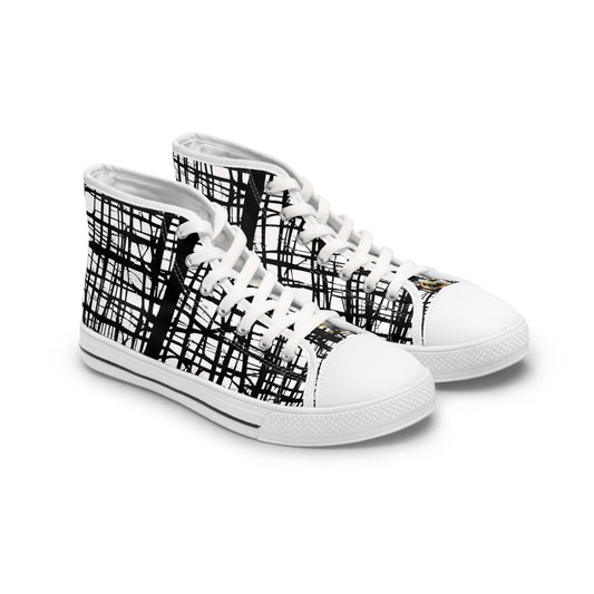 Women's High Top Sneakers Black and White