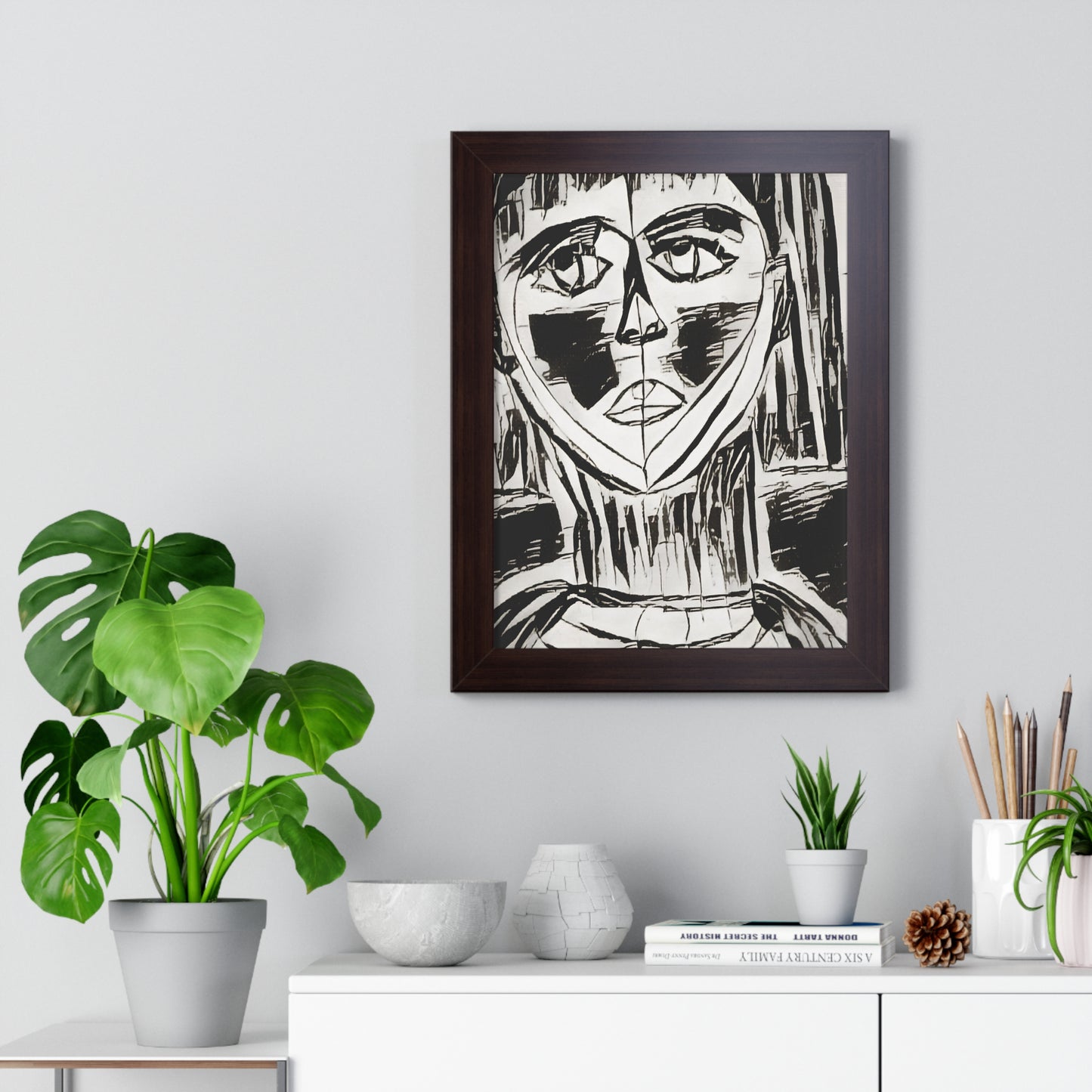 Framed Vertical Poster Sketched Portrait by It's A Art Vibe