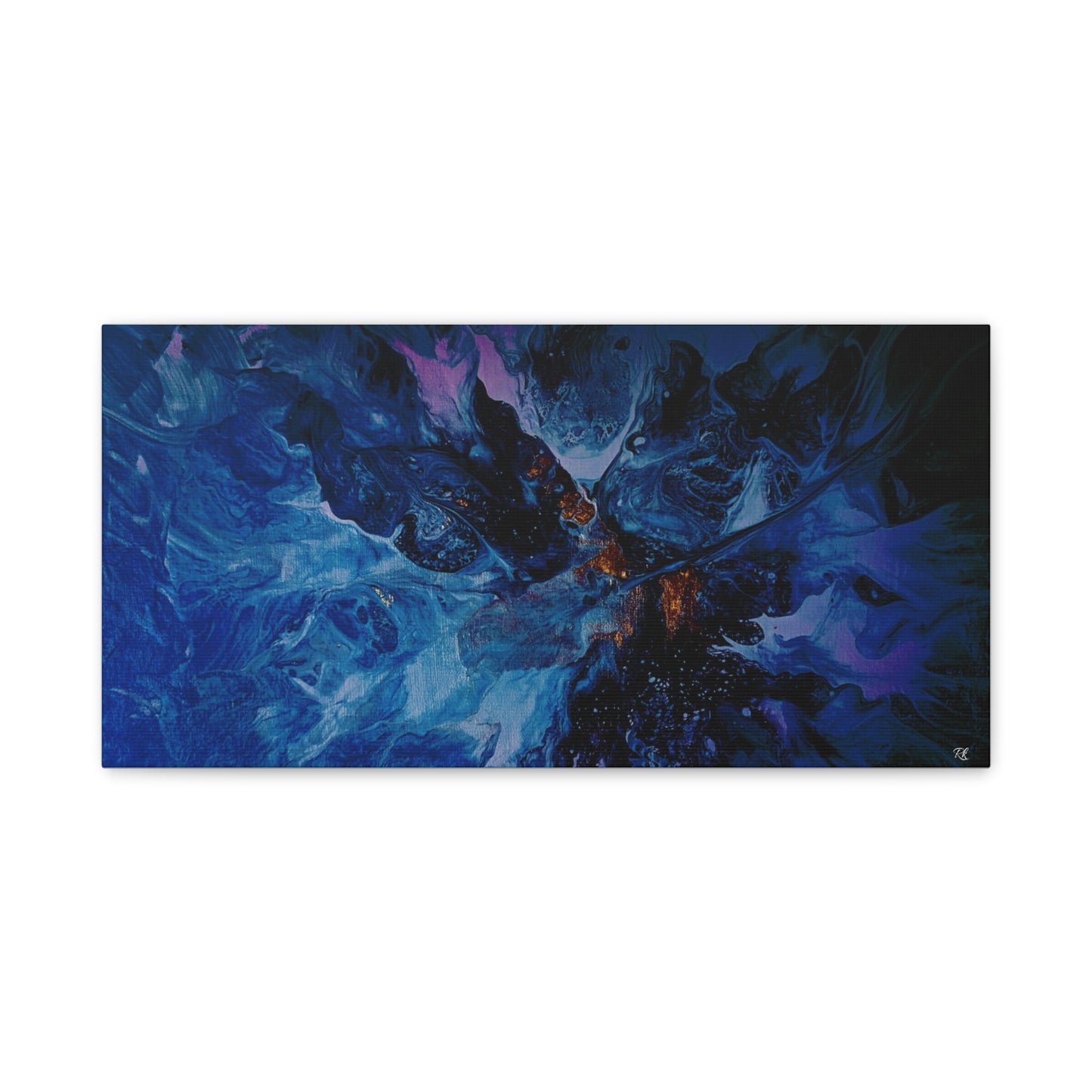 Abstract Blue Matte Canvas Art - Stretched 1.25"