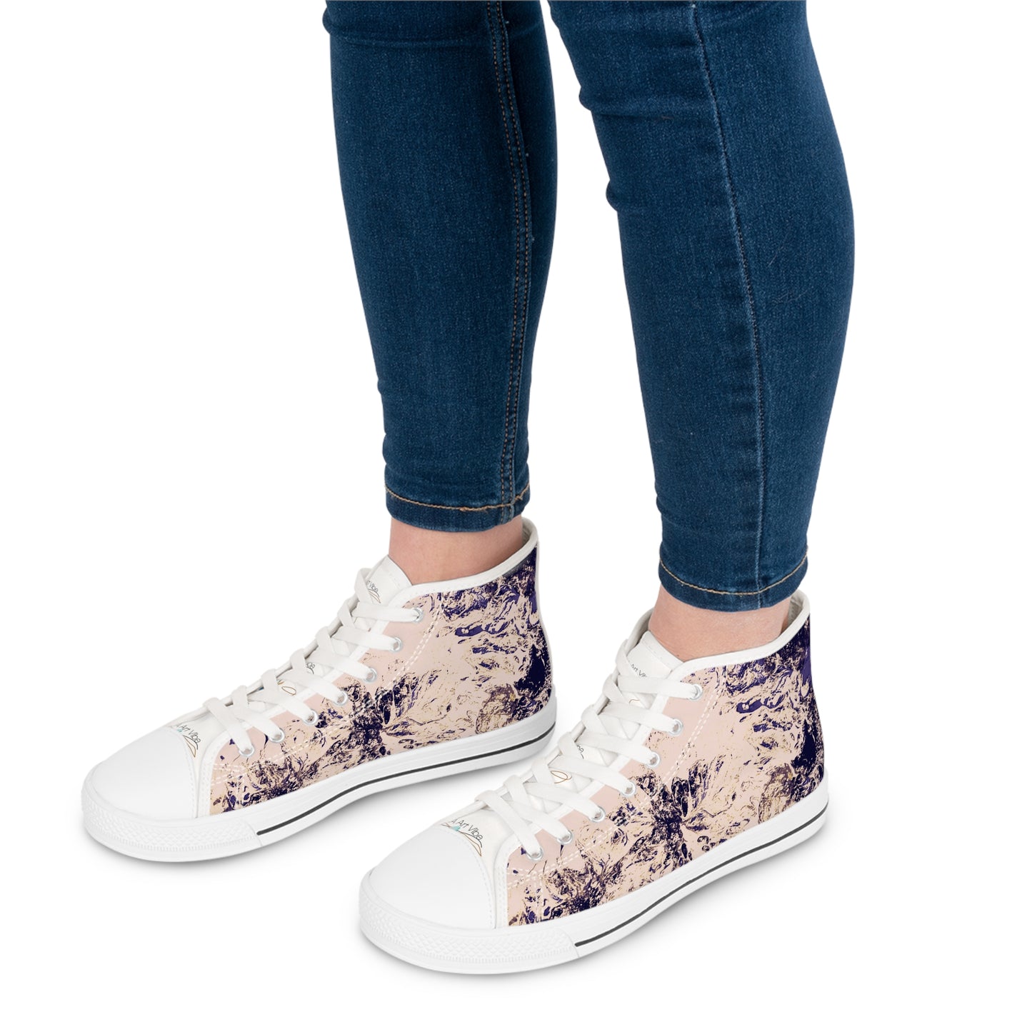 Women's High-Top Sneakers Spotted Blueish Purple by Its A Art Vibe