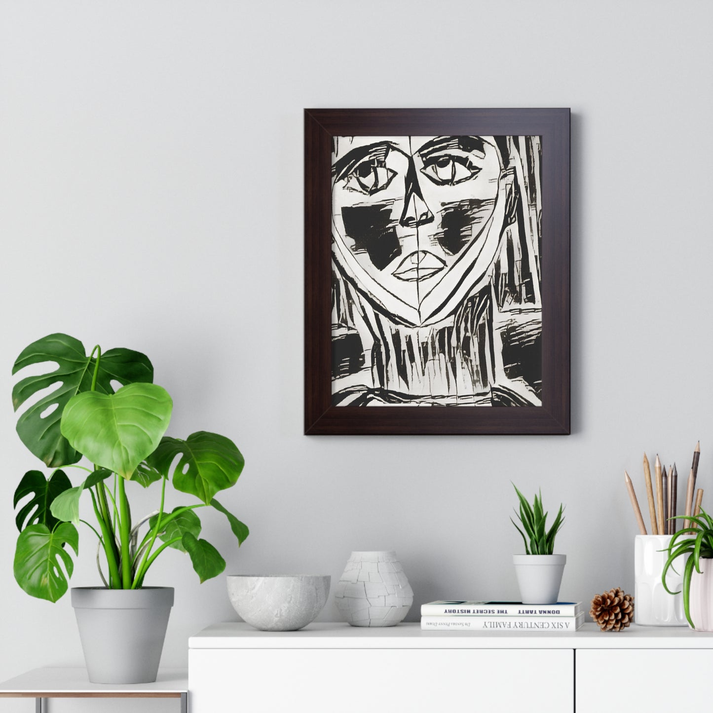 Framed Vertical Poster Sketched Portrait by It's A Art Vibe