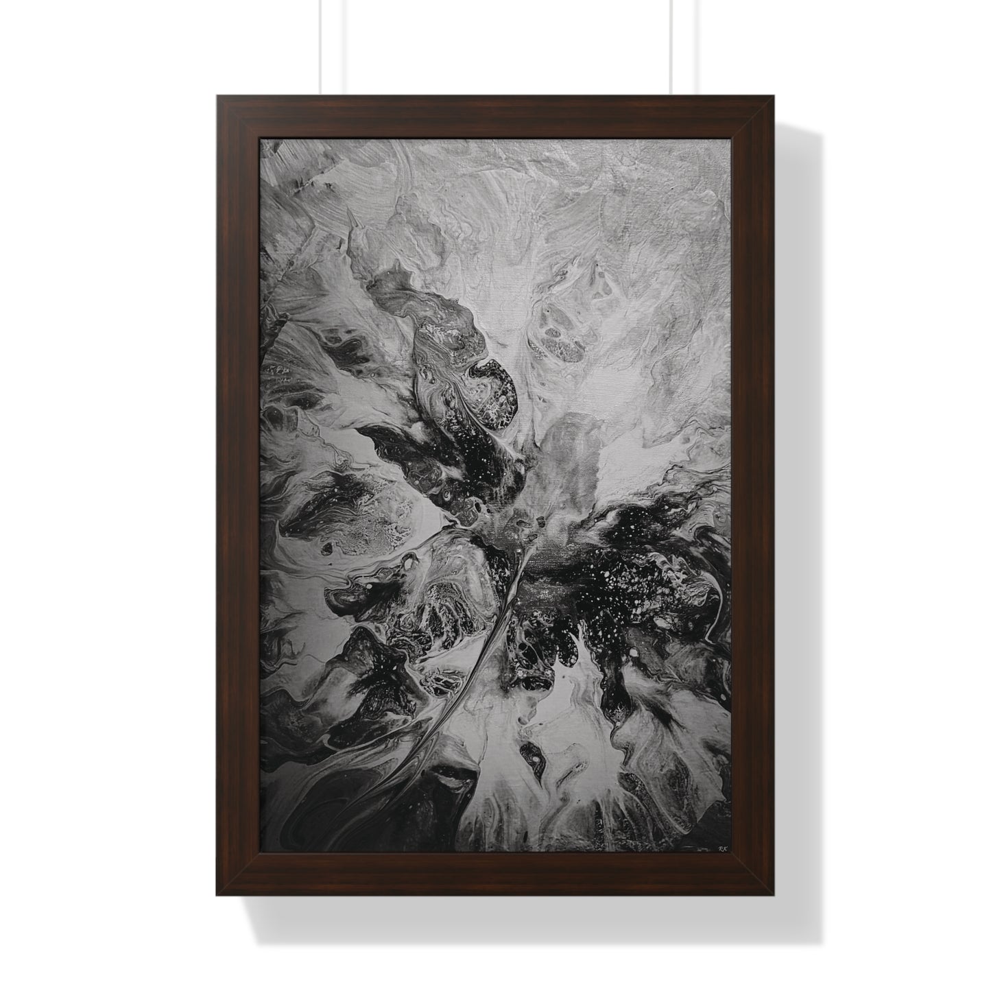 Framed Vertical Poster Black & White Gaze