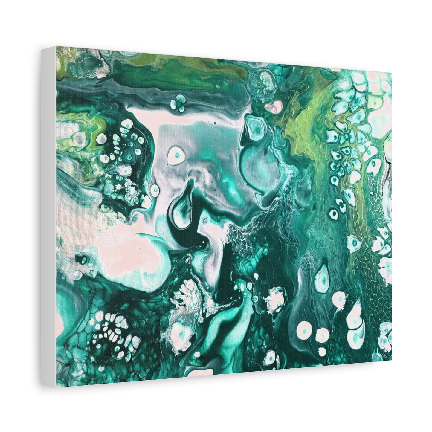 Canvas Gallery Wrap Print to Canvas- Rustic Green Space Painting by It's A Art Vibe