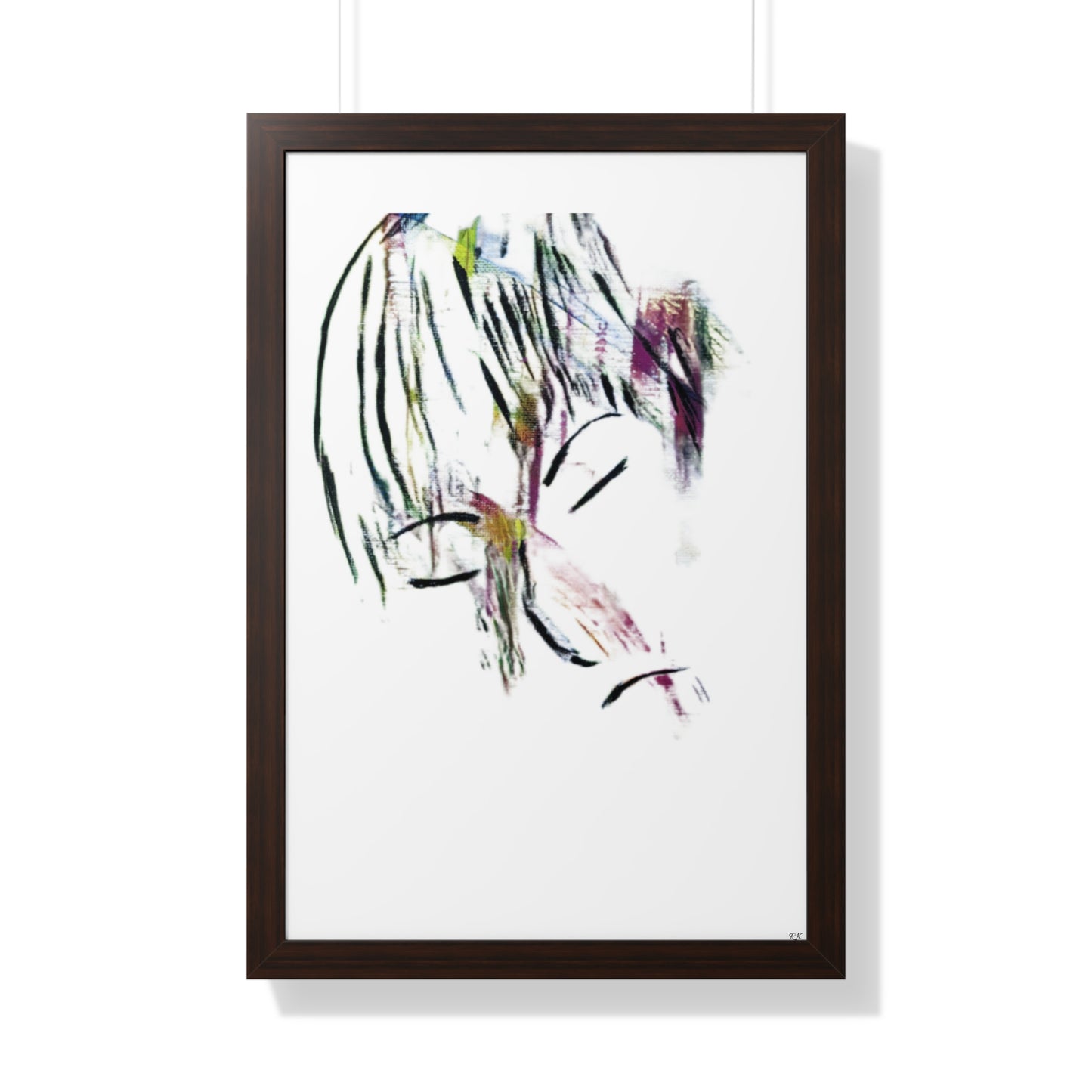 Framed Vertical Poster by Its A Art Vibe Abstract Sketched Face