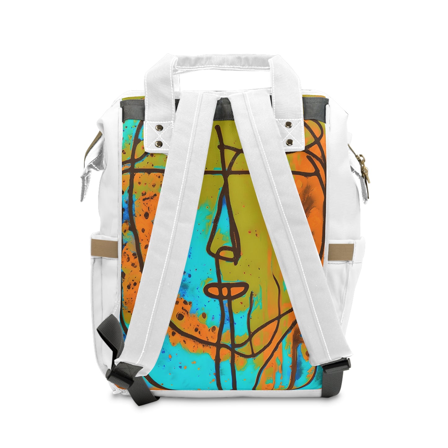 Multifunctional Diaper Backpack Yellow Blue By Its Art Vibe