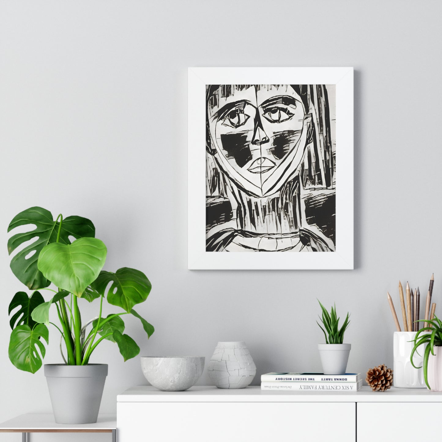 Framed Vertical Poster Sketched Portrait by It's A Art Vibe