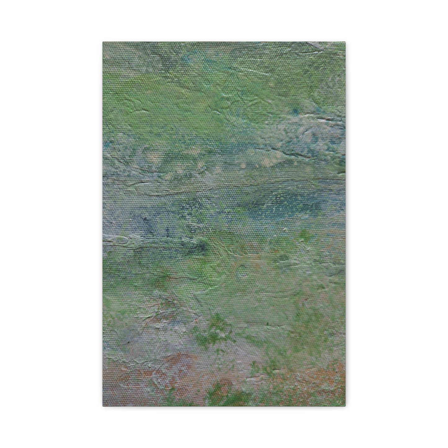 Nature Colors Greens Abstract Original Painting Printed on Canvas Gallery Wrap 1.25"