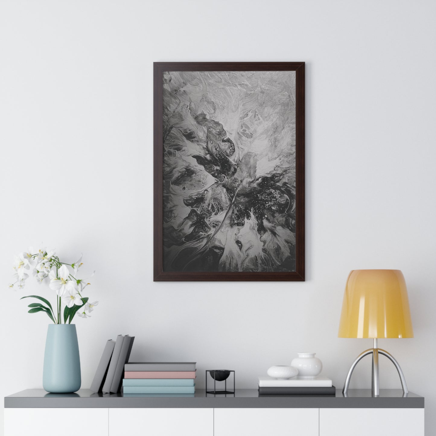 Framed Vertical Poster Black & White Gaze