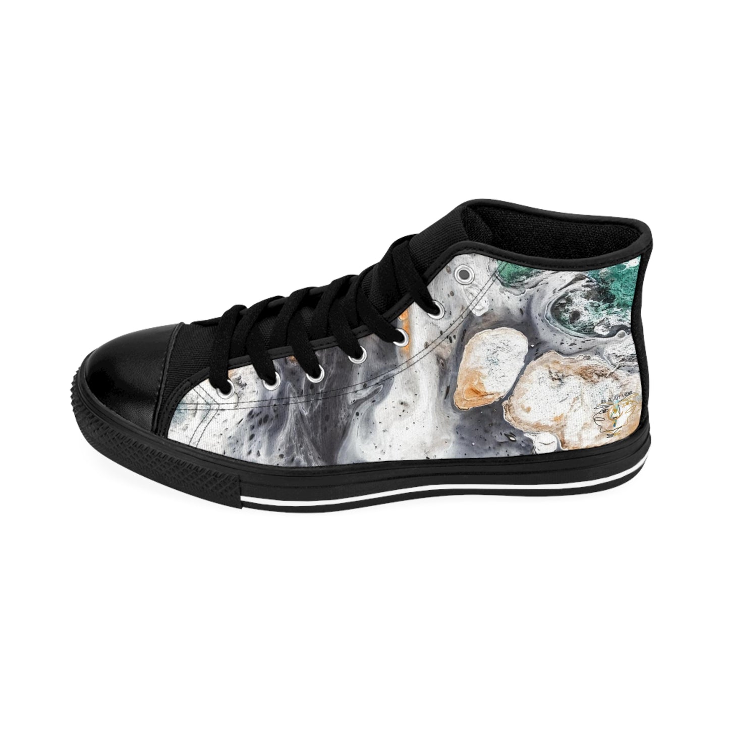 Men's Classic Sneakers Punked Green Pop by Its A Art Vibe