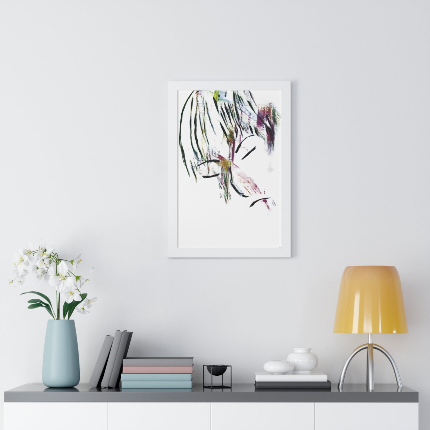 Framed Vertical Poster by Its A Art Vibe Abstract Sketched Face